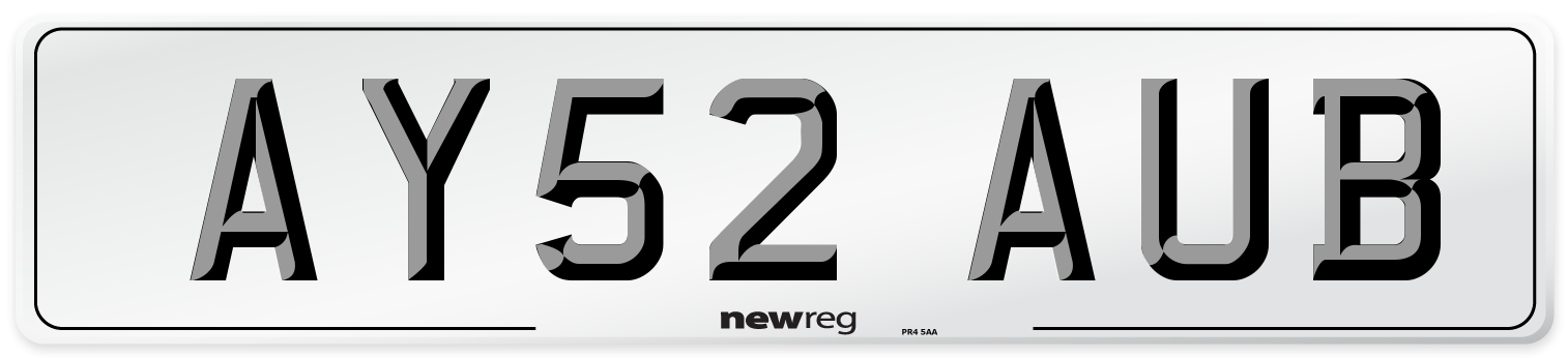 AY52 AUB Number Plate from New Reg